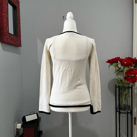 NEW Bebe Two Tone Contrast Boucle Knit Cardigan Sweater Colorblock Twin Set S - Picture 3 of 16